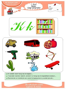 Çocuklar İçin K Sesi Çalışma Sayfaları 